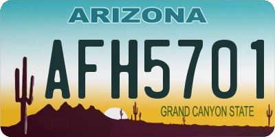 AZ license plate AFH5701