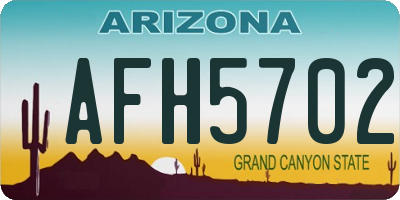 AZ license plate AFH5702