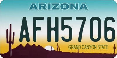 AZ license plate AFH5706