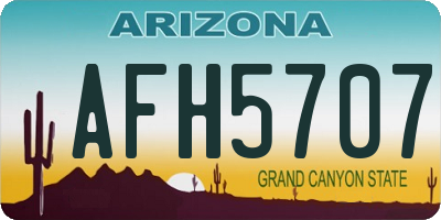 AZ license plate AFH5707