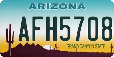 AZ license plate AFH5708
