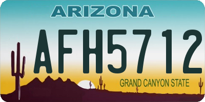AZ license plate AFH5712