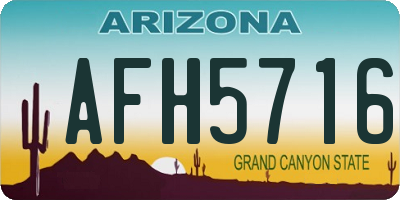 AZ license plate AFH5716