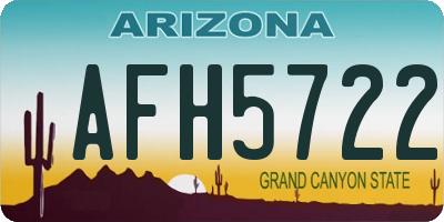 AZ license plate AFH5722