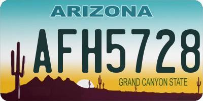 AZ license plate AFH5728
