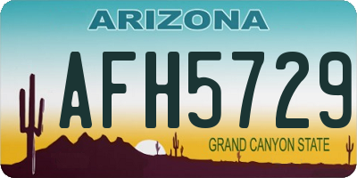 AZ license plate AFH5729