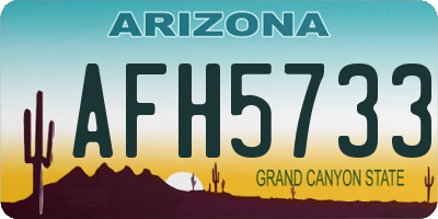 AZ license plate AFH5733