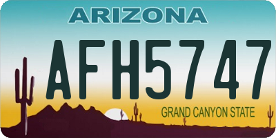 AZ license plate AFH5747