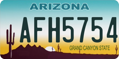 AZ license plate AFH5754