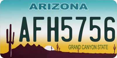 AZ license plate AFH5756