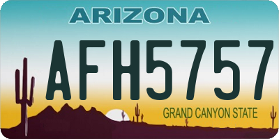 AZ license plate AFH5757