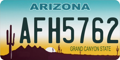 AZ license plate AFH5762