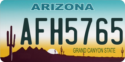 AZ license plate AFH5765