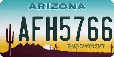 AZ license plate AFH5766
