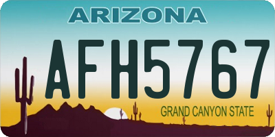 AZ license plate AFH5767