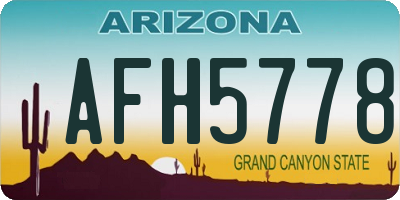 AZ license plate AFH5778