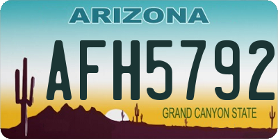 AZ license plate AFH5792