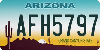 AZ license plate AFH5797