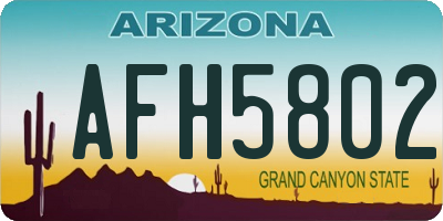 AZ license plate AFH5802