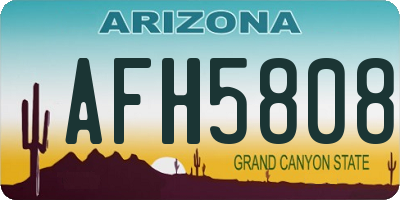 AZ license plate AFH5808