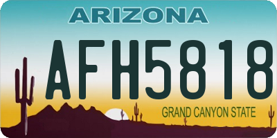 AZ license plate AFH5818