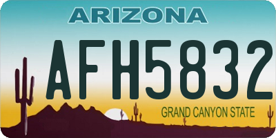 AZ license plate AFH5832
