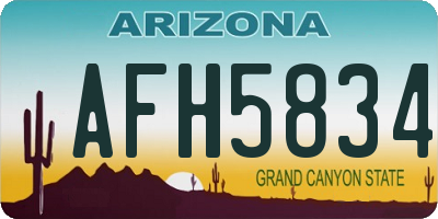 AZ license plate AFH5834