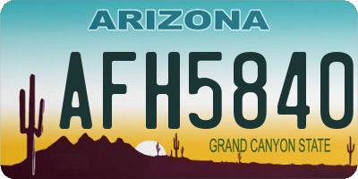 AZ license plate AFH5840