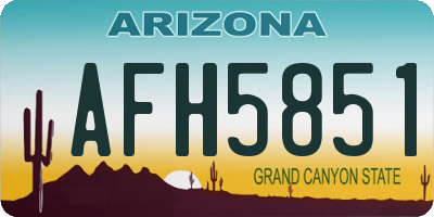 AZ license plate AFH5851