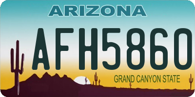 AZ license plate AFH5860