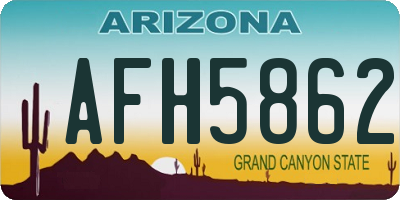 AZ license plate AFH5862