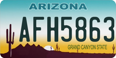 AZ license plate AFH5863