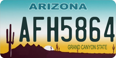 AZ license plate AFH5864