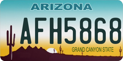AZ license plate AFH5868