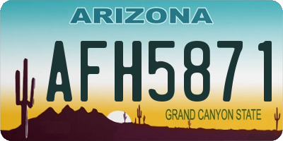 AZ license plate AFH5871