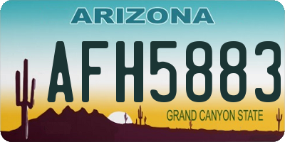 AZ license plate AFH5883