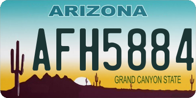 AZ license plate AFH5884