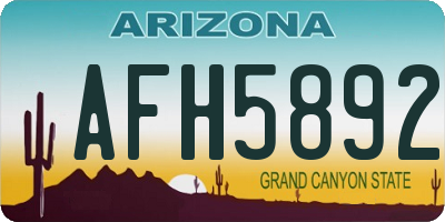 AZ license plate AFH5892