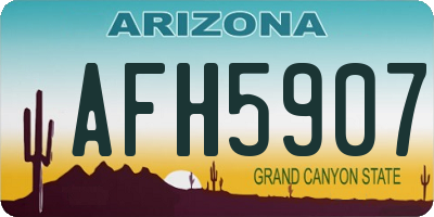 AZ license plate AFH5907