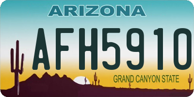 AZ license plate AFH5910