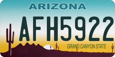 AZ license plate AFH5922