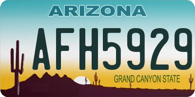 AZ license plate AFH5929