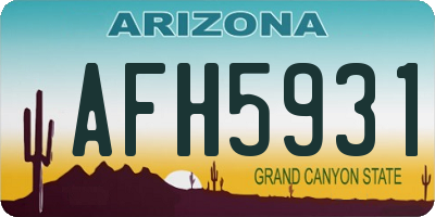 AZ license plate AFH5931