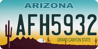 AZ license plate AFH5932