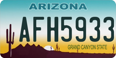 AZ license plate AFH5933