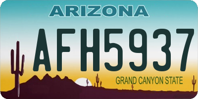 AZ license plate AFH5937