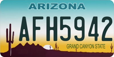 AZ license plate AFH5942