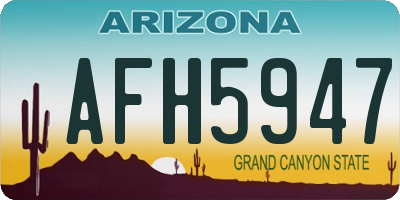 AZ license plate AFH5947