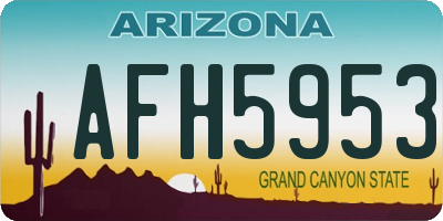AZ license plate AFH5953