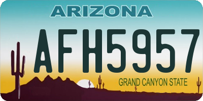 AZ license plate AFH5957